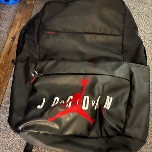 Jordan Black and Red Logo Backpack